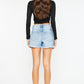 Kancan High Waist Frayed Denim Shorts