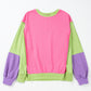 Exposed Seam Color Block Long Sleeve Sweatshirt