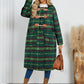 Plaid Long Sleeve Hooded Coat with Pockets