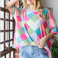 Color Block Waffle Oversized T-Shirt