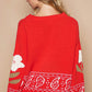 Flower Lace Patch Long Sleeve Sweater