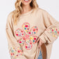 Daisy Patch Applique Long Sleeve Sweatshirt