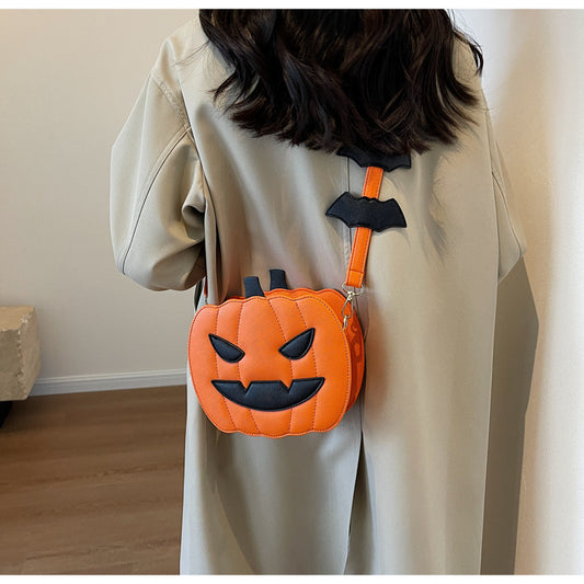 Halloween Contrast Color Funny Pumpkin Shoulder Bag