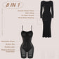 Built-In Shapewear Square Neck Long Sleeve Maxi Dress