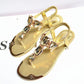 Rhinestone Metal Decor Back Strap Sandals