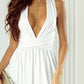 Tied Crisscross Plunge Sleeveless Dress