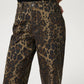 Leopard Straight Jeans with Pockets