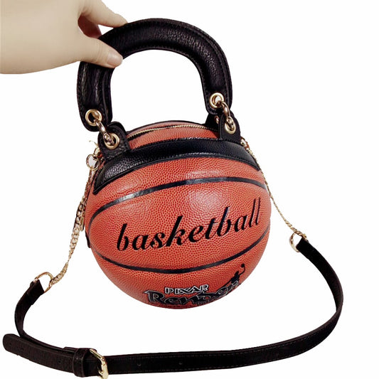 Basketball Shape PU Leather Crossbody Bag