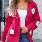 Crochet Flower Button Up Cardigan