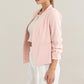 Open Front Ruched Sleeve Blazer