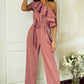 Ruffled Tied One-Shoulder Jumpsuit