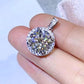 10 Carat Moissanite Pendant Platinum-Plated Necklace