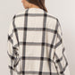 Plaid Long Sleeve Jacket with Side Slit Pockets