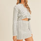 Houndstooth Cropped Knit Cardigan and Mini Skirt Set