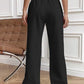 Drawstring Wide Leg Pants with Pockets