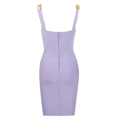 Color Block Spaghetti Strap Mini Bodycon Dress
