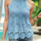 Lace Tied Mock Neck Tank