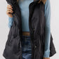 Pocketed Textured Zip Up Vest Coat