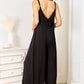 Soft Rayon Spaghetti Strap Tied Wide Leg Jumpsuit