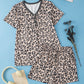 Leopard V-Neck Top and Shorts Set