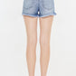 Kancan High Rise Frayed Hem Denim Shorts