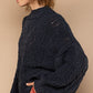 Mock Neck Cable Knit Sweater