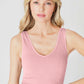 Ribbed Wide Strap Seamless Tank
