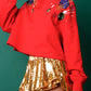 Sequin Round Neck Dropped Shoulder Sweatshirt