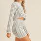 Houndstooth Cropped Knit Cardigan and Mini Skirt Set