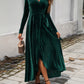 Split Surplice Long Sleeve Midi Dress