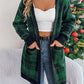 Plaid Open Front Long Sleeve Cardigan