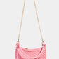 Fame PU Leather Basket Weave Half Moon Bag