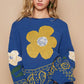 Flower Lace Patch Long Sleeve Sweater