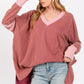 Mineral Wash Side Slit Contrast T-Shirt