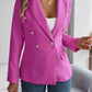 Decorative Pocket Flap Lapel Collar Long Sleeve Blazer