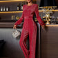 Cutout Round Neck Long Sleeve Jumpsuit