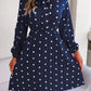 Polka Dot Tie Neck Pleated Dress