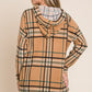 Drawstring Plaid Long Sleeve Hoodie