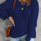 Tied Balloon Sleeve Round Neck Sweater