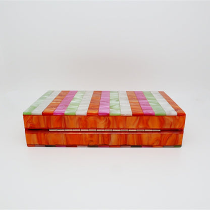 Colorful Striped Acrylic Clutch Bag