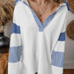 Color Block Johnny Collar Long Sleeve Sweatshirt