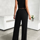 Mock Neck Sleeveless Top and Drawstring Pants Set