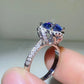 2 Carat Cobalt Blue Moissanite 925 Sterling Silver Ring