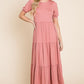 Short Sleeve Tiered Maxi Dress