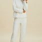 Texture Round Neck Long Sleeve Top and Pants Set