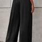 Drawstring Waist Wide Leg Pants