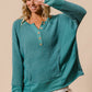 Thumb Opening Long Sleeve Top with Kangaroo Pocket