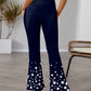 Star Elastic Waist Bootcut Pants