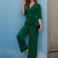 Surplice Half Sleeve Wide Leg Jumpsuit