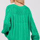 Cable-Knit Long Sleeve Sweater